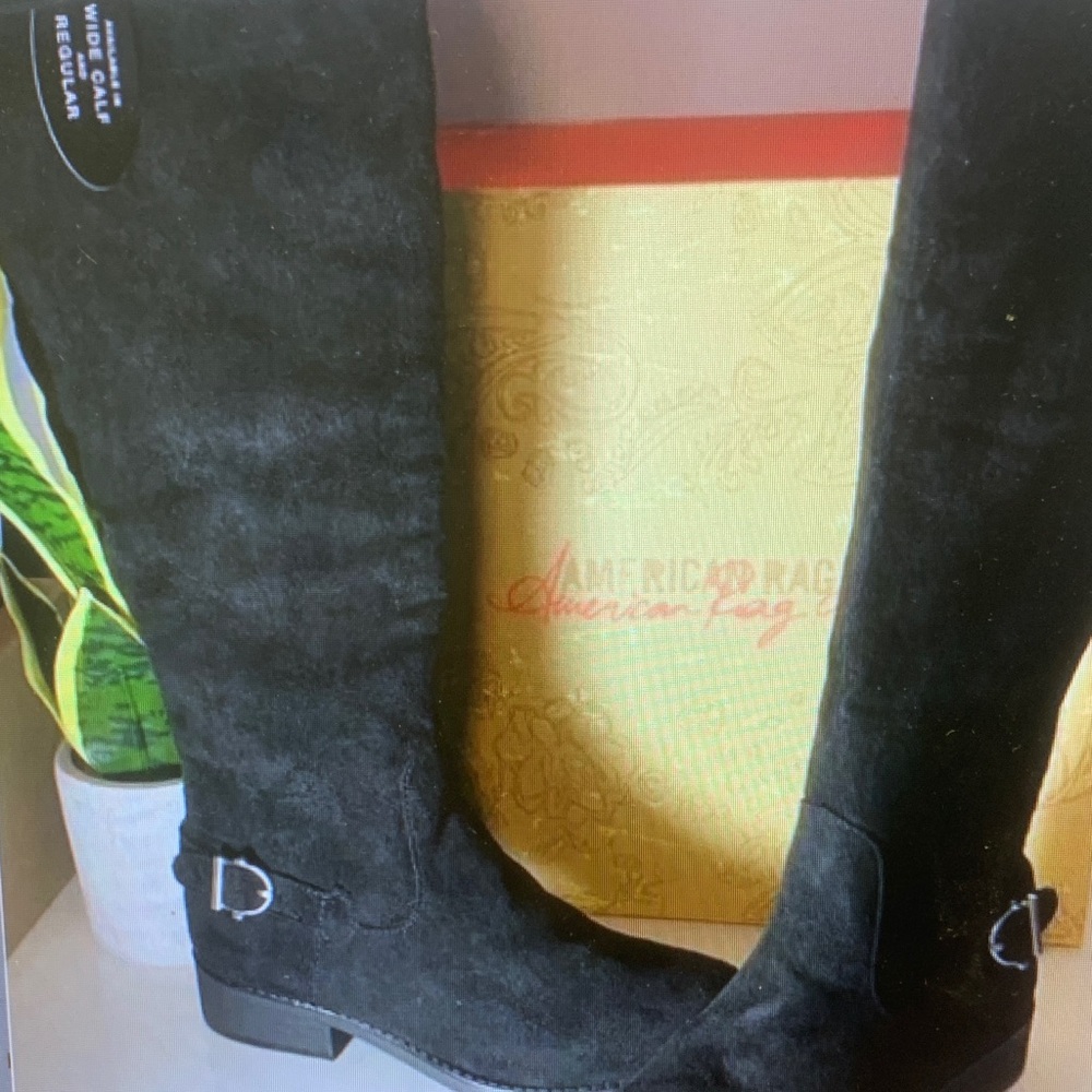 American Rag Black Suede Knee-High Boots